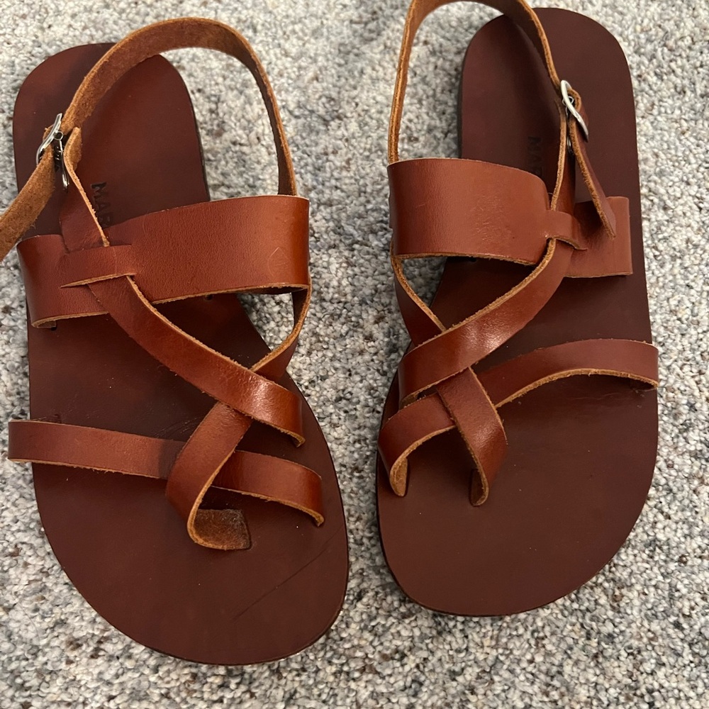 Brown Leather Women's Sandals - Picture 3 of 10